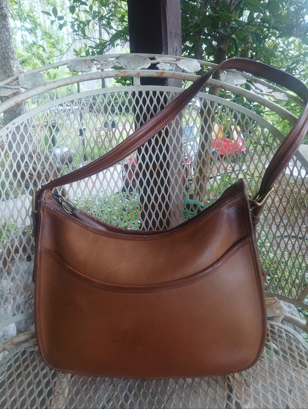 COACH 9855 Vintage British Tan Cowhide Leather Shoulder Bag classic Hobo Purse,